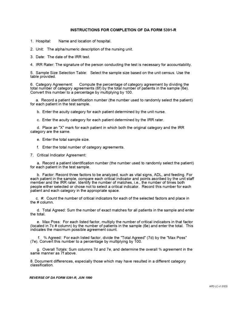 DA FORM 5391-R Fillable - Army Pubs 5391-R PDF | DA Forms 2026