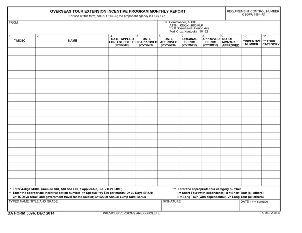 DA FORM 5396 - Overseas Tour Extension Incentive Program Monthly Report_page-0001