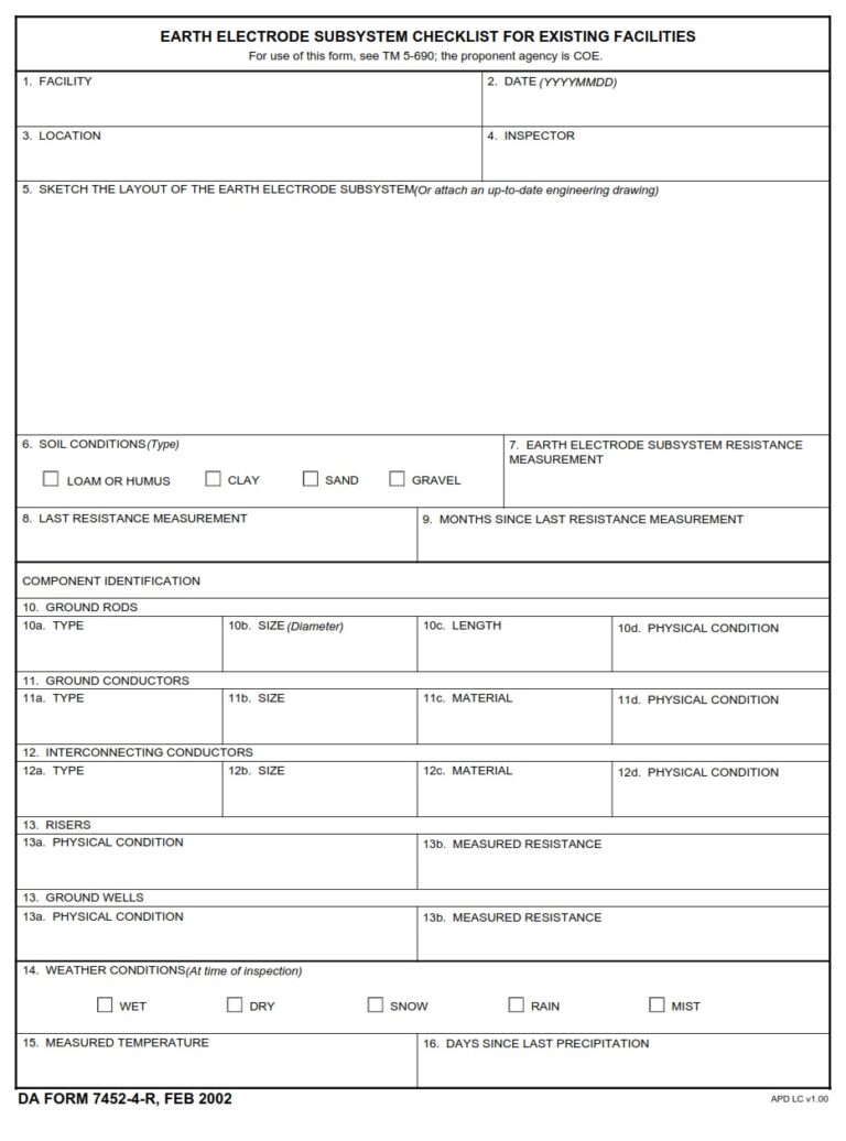DA FORM 7452-4-R Fillable - Army Pubs 7452-4-R PDF | DA Forms 2025