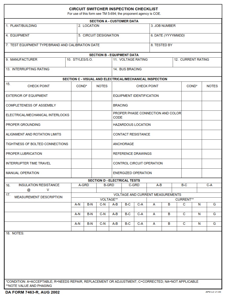 DA FORM 7463-R