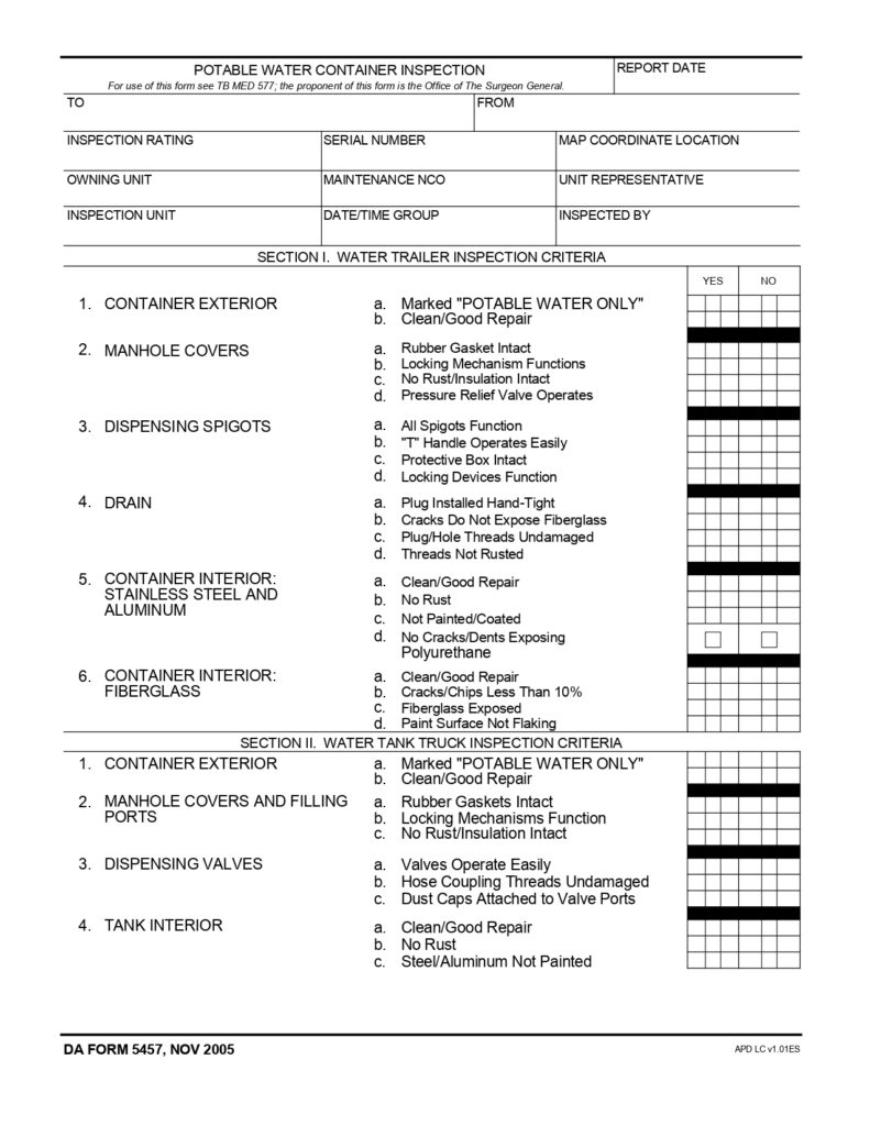 DA FORM 5457 - Potable Water Container Inspection_page-0001