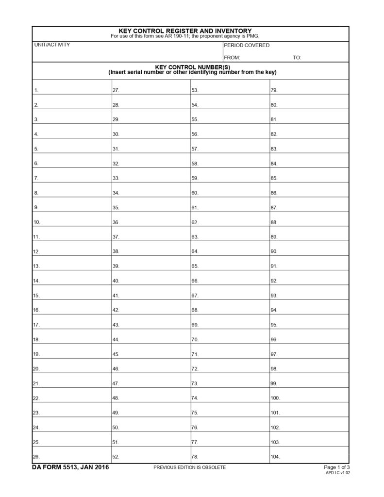 DA FORM 5513 Fillable - Army Pubs 5513 PDF | DA Forms 2024