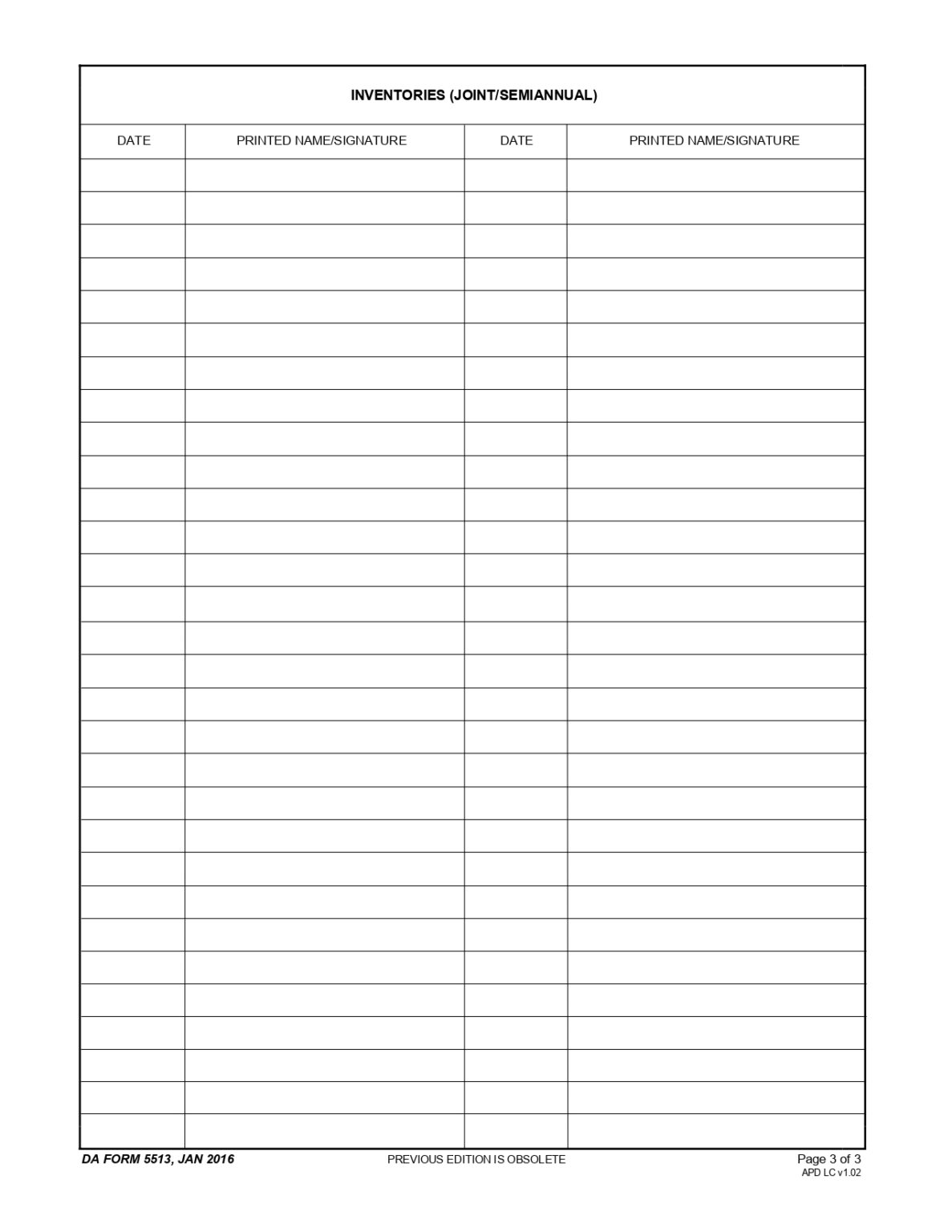 DA FORM 5513 Fillable - Army Pubs 5513 PDF | DA Forms 2024