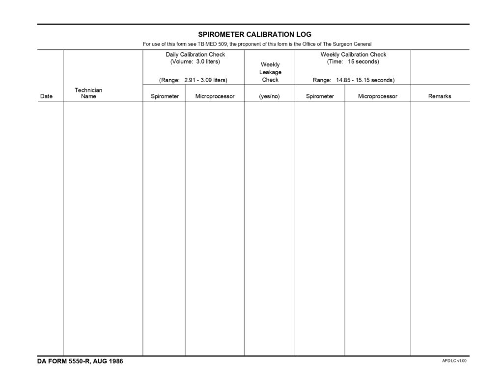 DA FORM 5550-R - Spirometer Calibration Log (LRA)_page-0001