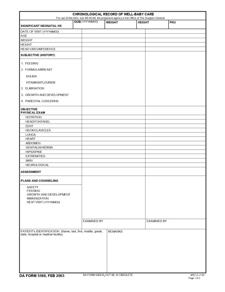 DA FORM 5568 - Chronological Record Of Well-Baby Care_page-0001