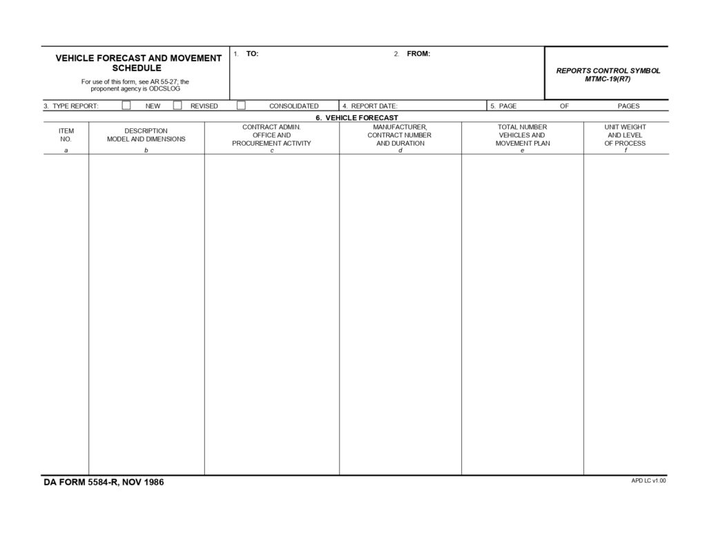 DA FORM 5584-R - Vehicle Forecast And Movement Schedules (LRA)_page-0001