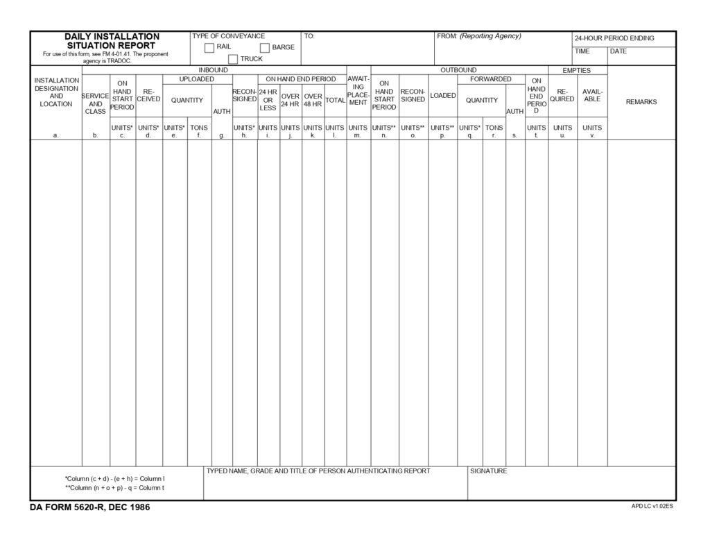 DA FORM 5620-R - Daily Installation Situation Report (LRA)_page-0001