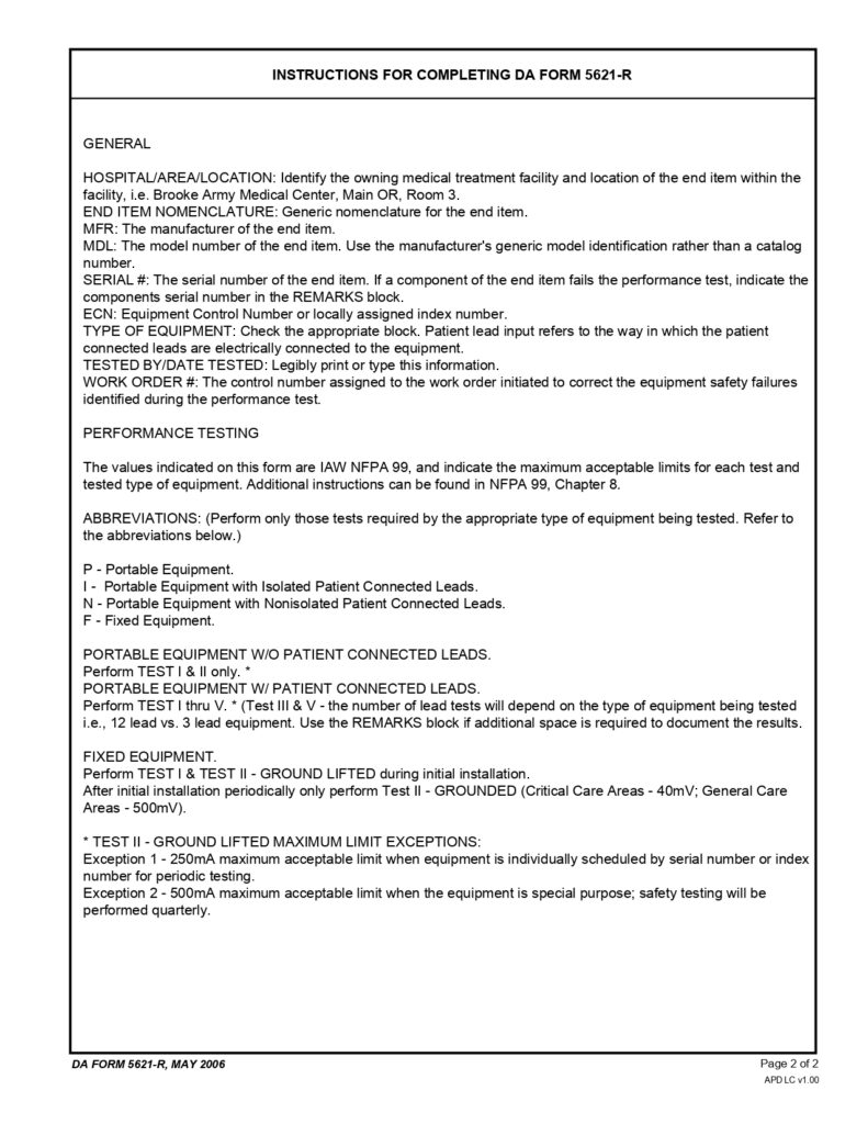 DA FORM 5621-R - Medical Equipment Electrical Safety_page-0002