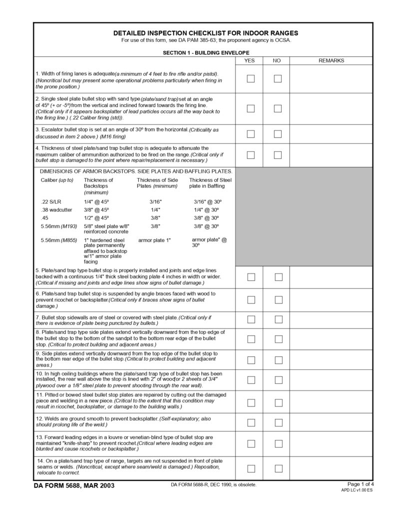 DA FORM 5688 - Detailed Inspection Checklist For Indoor Ranges_page-0001