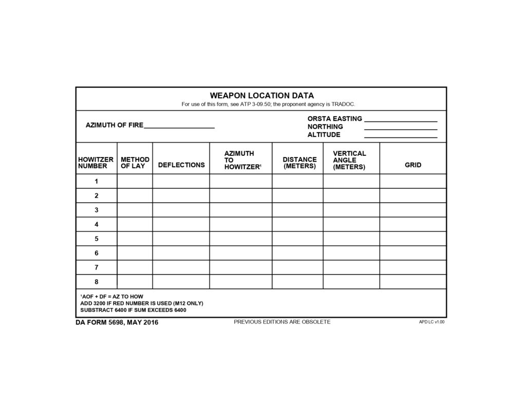 DA FORM 5698 - Weapons Location Data_page-0001