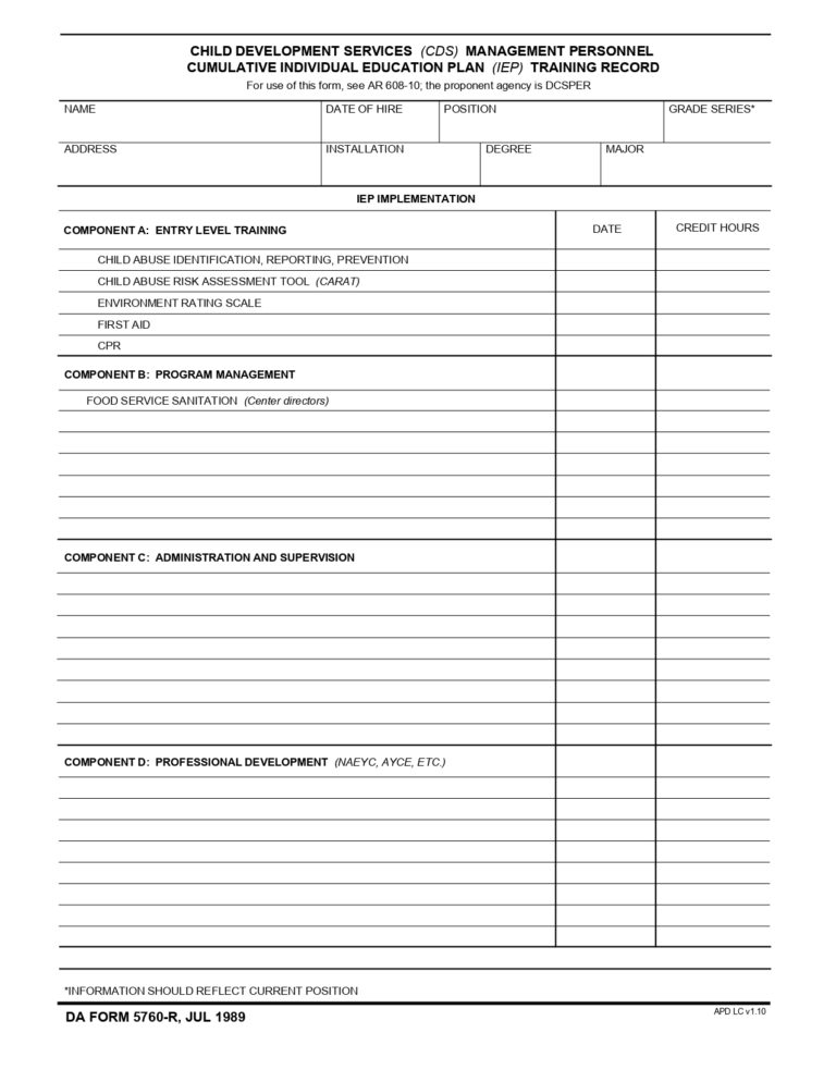 DA FORM 5760-R Fillable - Army Pubs 5760-R PDF | DA Forms 2024