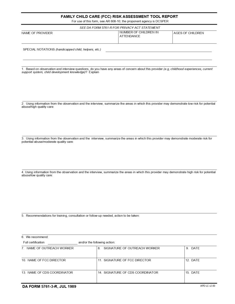 DA FORM 5761-3-R - Family Child Care (FCC) Risk Assessment Tool Report (LRA)_page-0001