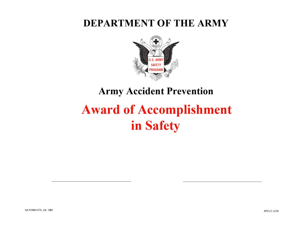 DA FORM 5775 - Army Accident Prevention Award Of Accomplishment In Safety_page-0001