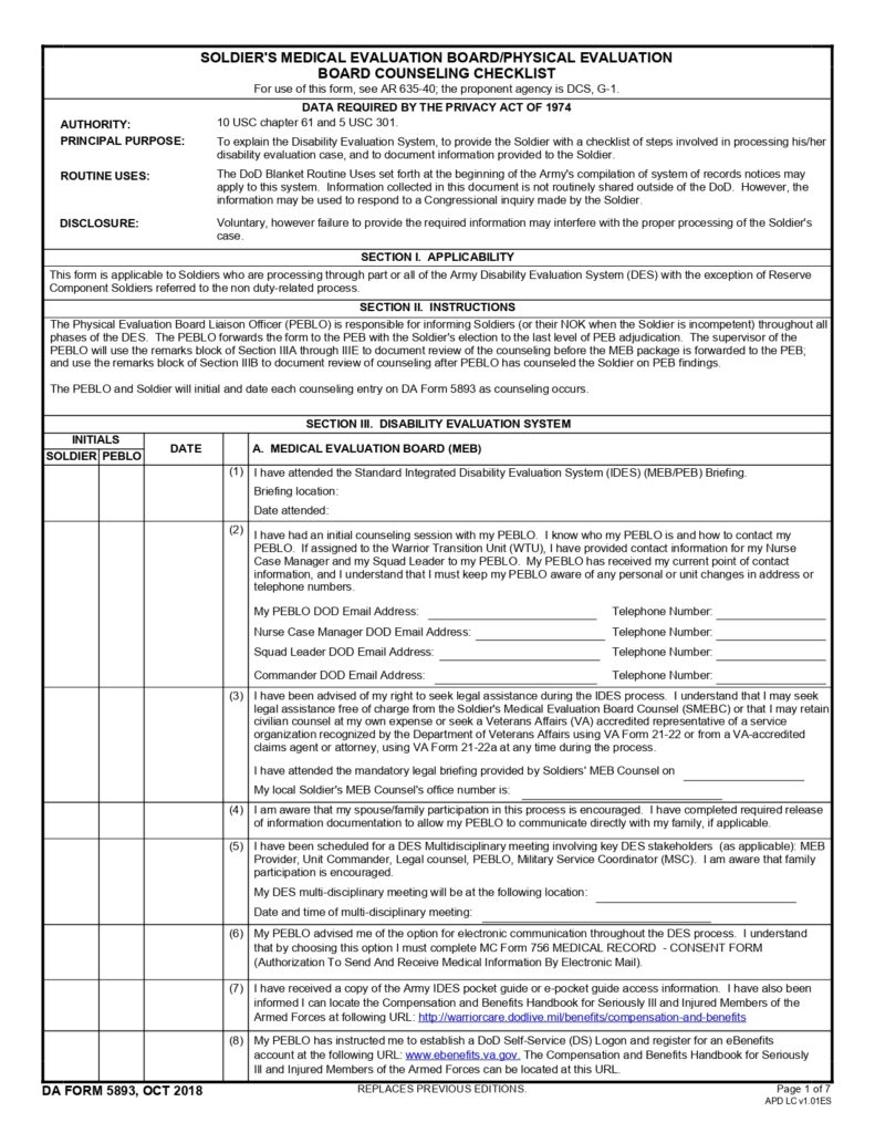 DA FORM 5893 - SoldierS Medical Evaluation Board-Physical Evaluation Board Counseling Checklist_page-0001