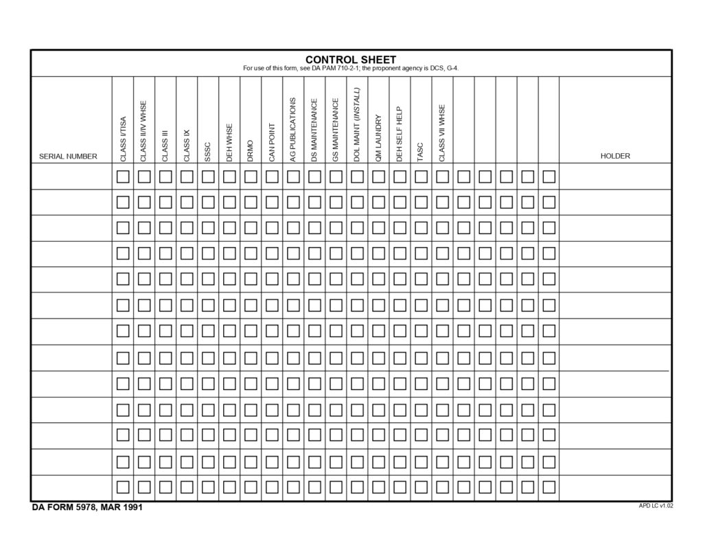 DA FORM 5978 - Control Sheet_page-0001