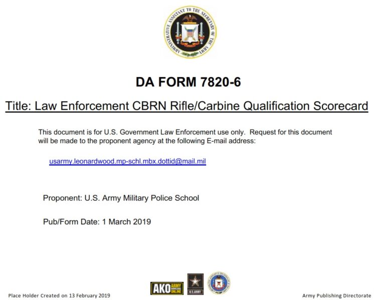 DA FORM 7820-6 Fillable - Army Pubs 7820-6 PDF | DA Forms 2024